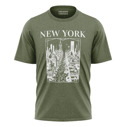 New York Retro City Art Blueprint Skyline Shirt