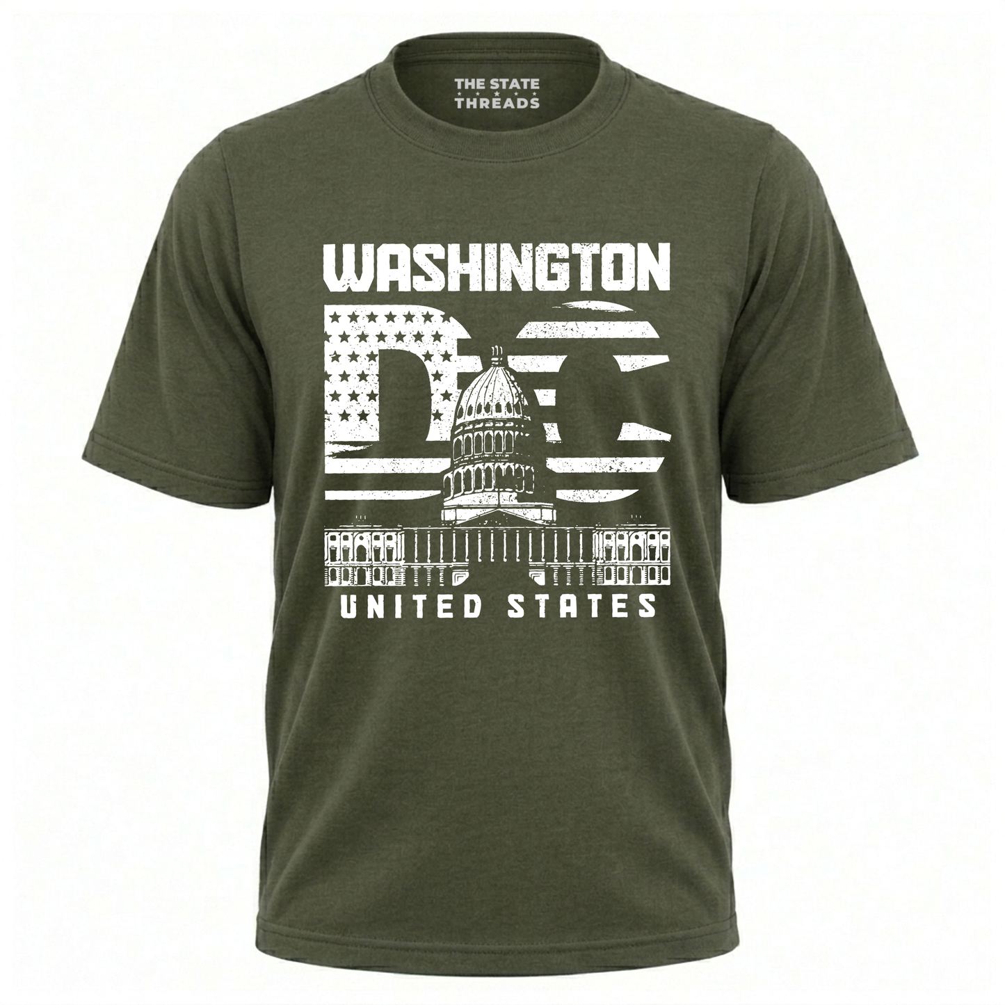 Washington DC Capitol Distressed Flag Shirt
