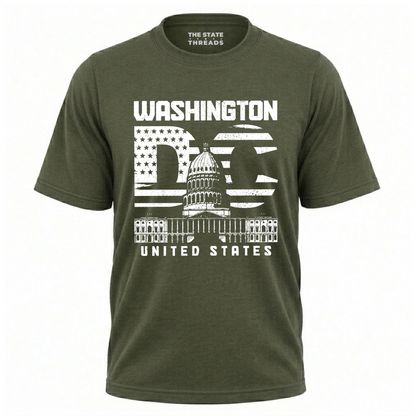Washington DC Capitol Distressed Flag Shirt