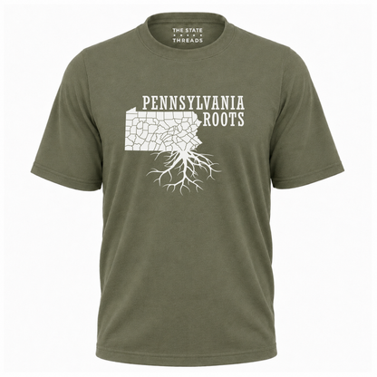 Pennsylvania Roots State Heritage Distressed Map Shirt