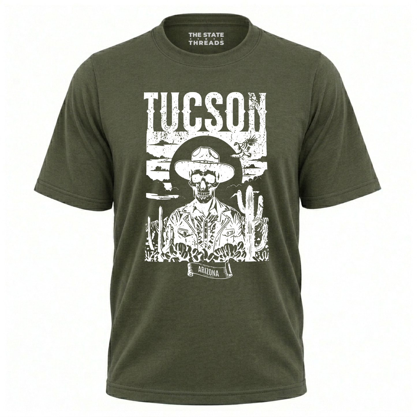 Arizona Tucson Cowboy Skull Retro Desert Western Shirt