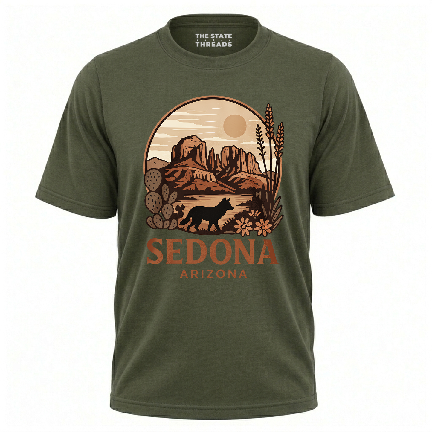 Sedona Arizona Vintage Desert Desert Wolf Mountain Shirt