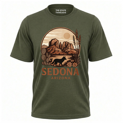 Sedona Arizona Vintage Desert Desert Wolf Mountain Shirt
