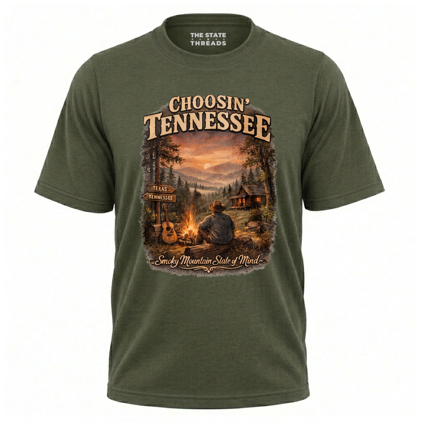 Tennessee Smoky Mountains Campfire Cabin Nature Shirt