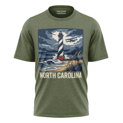North Carolina Lighthouse Biplane Vintage Coastal Shirt