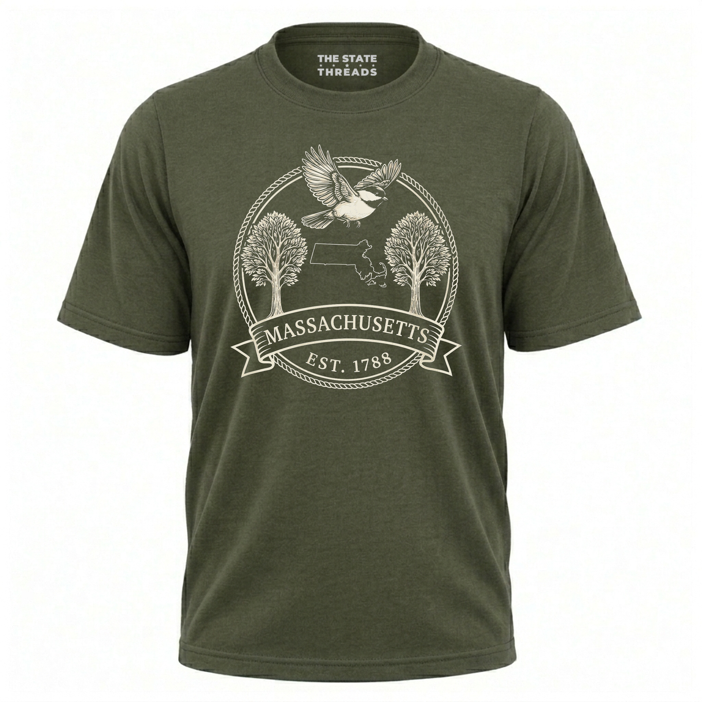 Massachusetts Black-capped Chickadee State Pride Shirt