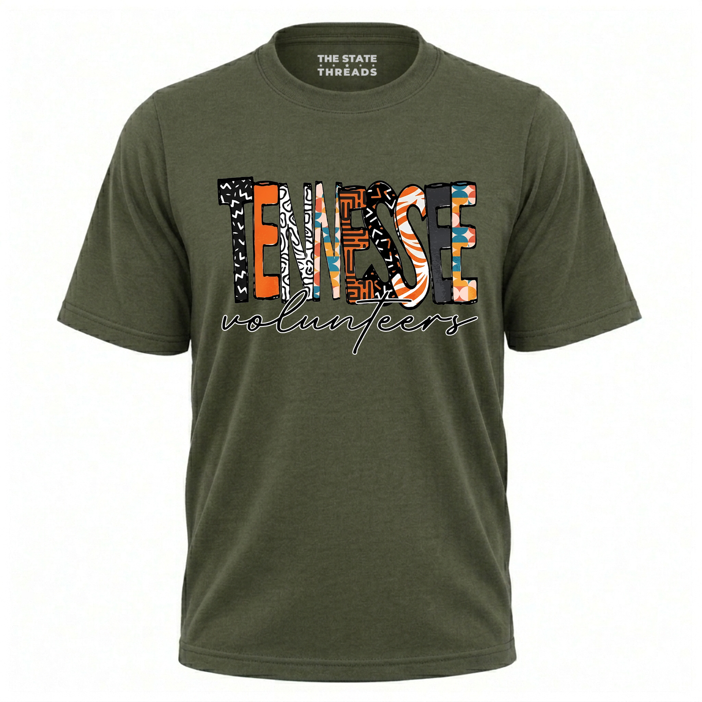 Tennessee Volunteers Retro Cowhide Pattern Script Shirt