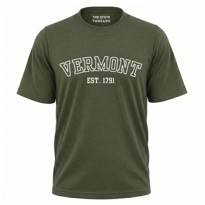 Vermont EST 1791 Varsity Style State Pride Shirt