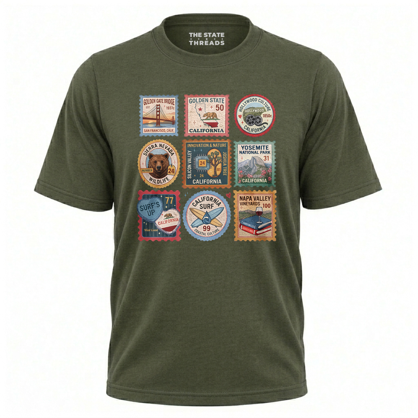 California Retro Stamp Travel State Pride Shirt