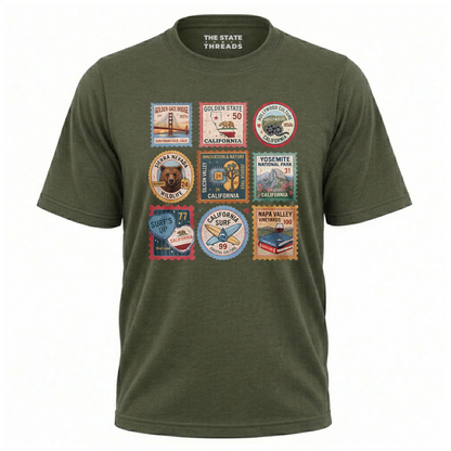 California Retro Stamp Travel State Pride Shirt