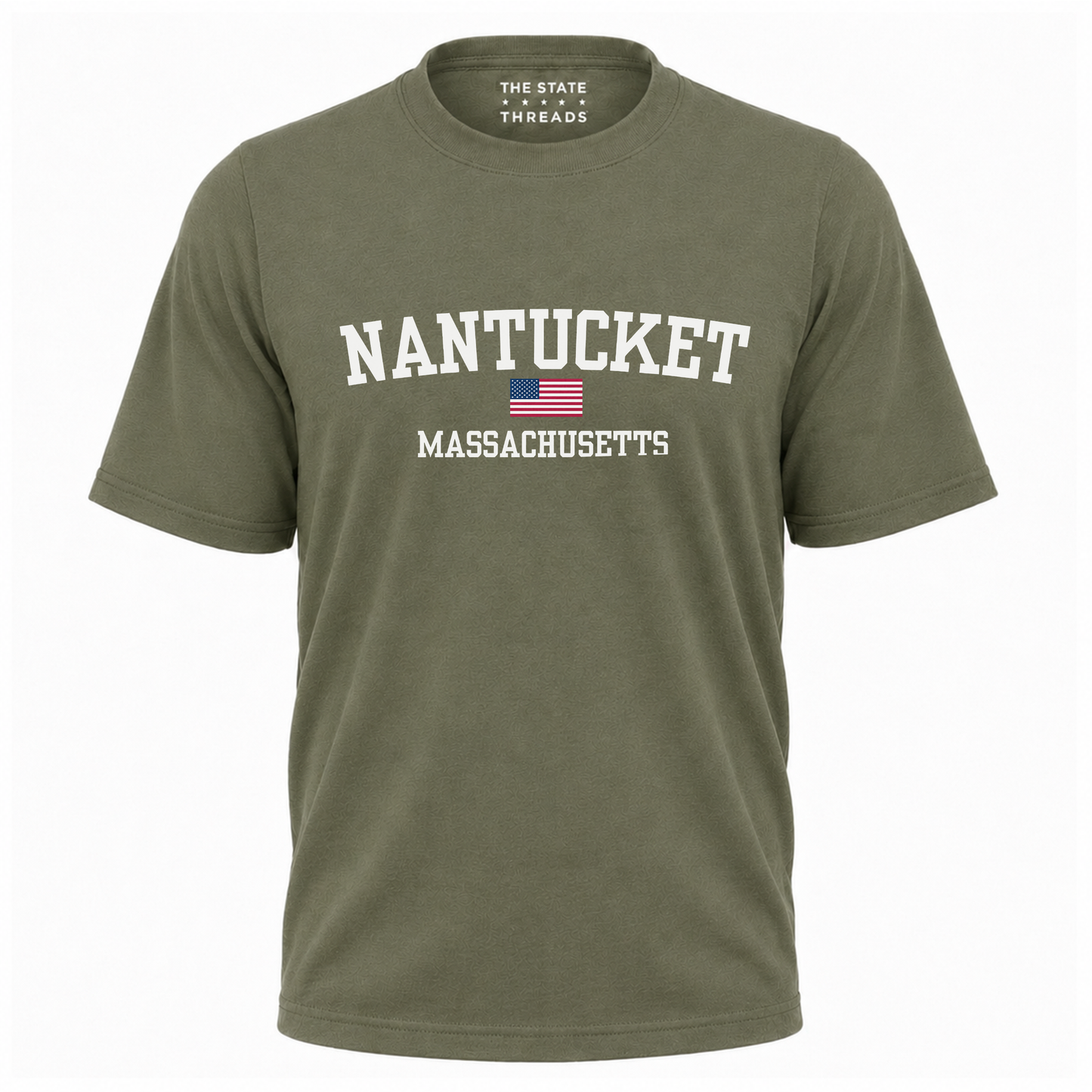 Massachusetts Nantucket American Flag Vintage Sporty Shirt