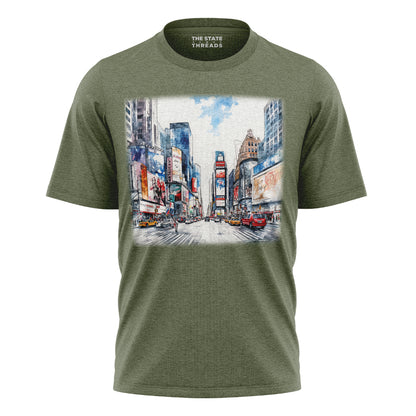 Times Square New York City Watercolor Sketch Shirt