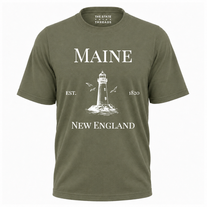 Maine New England Coastal Lighthouse Heritage Shirt