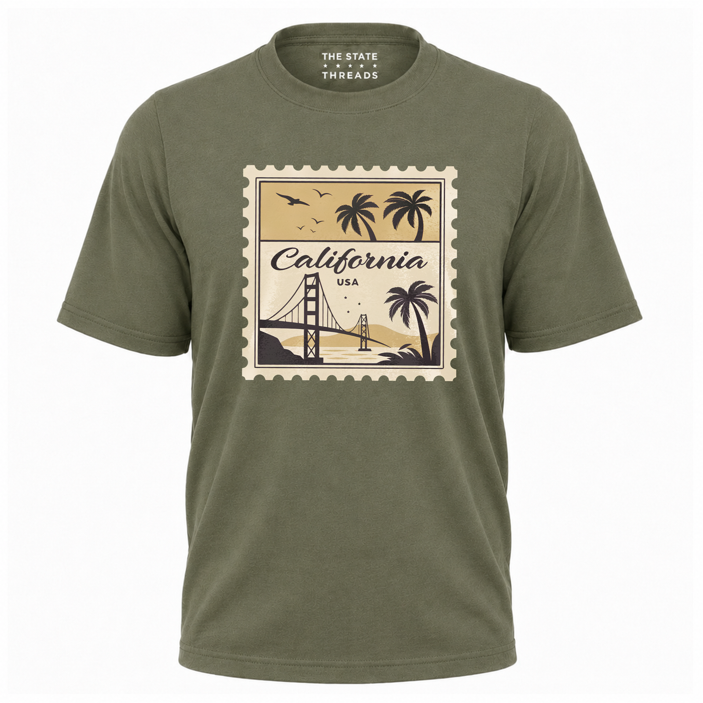 California Golden Gate Bridge Postage Stamp Retro Shirt