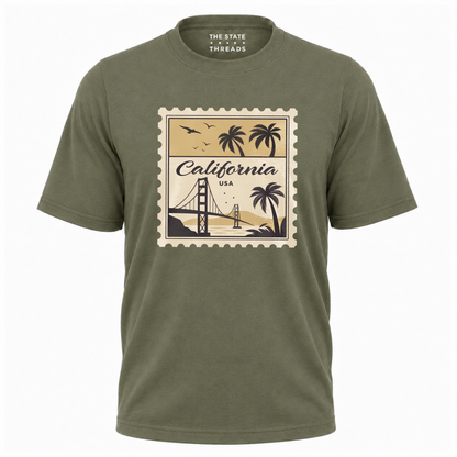 California Golden Gate Bridge Postage Stamp Retro Shirt