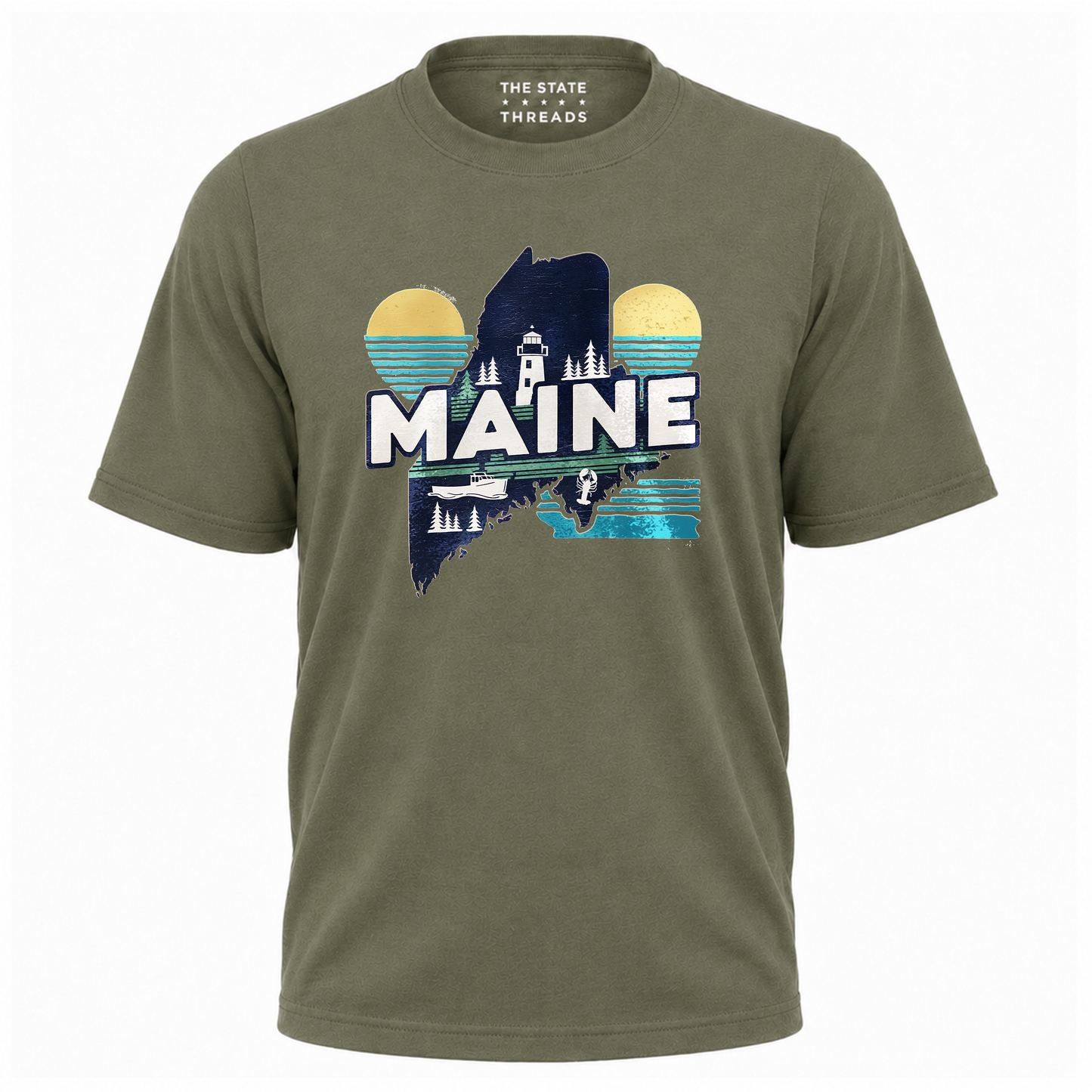 Maine Lighthouse Coastal Vintage State Pride Shirt