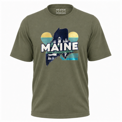 Maine Lighthouse Coastal Vintage State Pride Shirt