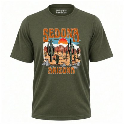 Arizona Sedona Desert Retro Sunset Cactus Pride Shirt