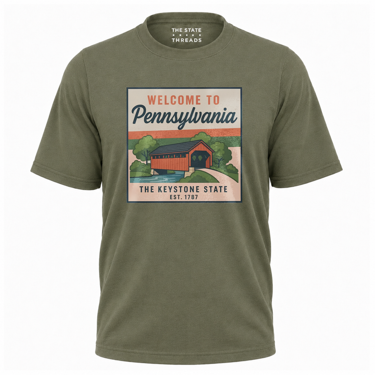 Pennsylvania Covered Bridge Scenic Vintage State Shirt