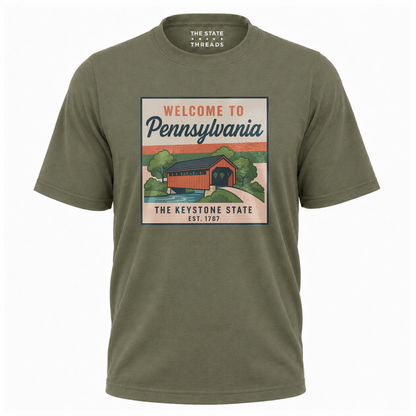 Pennsylvania Covered Bridge Scenic Vintage State Shirt
