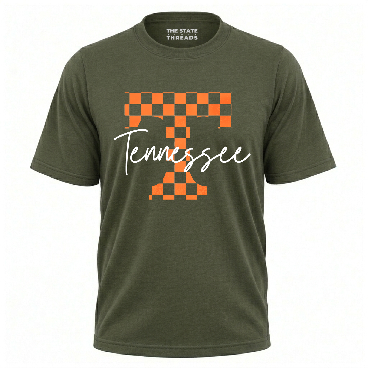 Tennessee Checkerboard Letter T Vintage Script Shirt