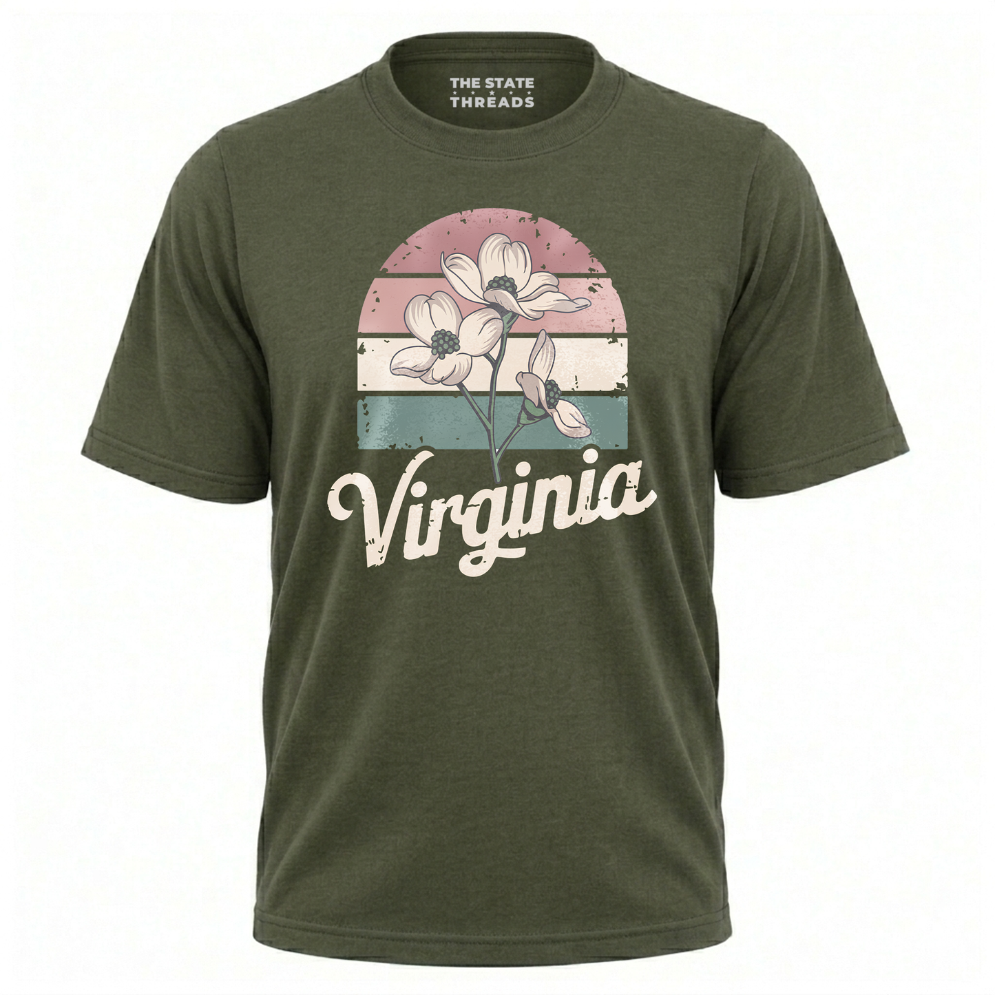 Virginia Dogwood Flower Retro State Pride Shirt