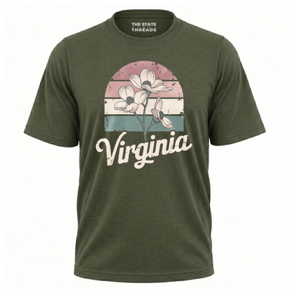 Virginia Dogwood Flower Retro State Pride Shirt