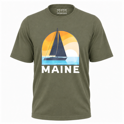 Maine Retro Sailboat Coastal Shirt