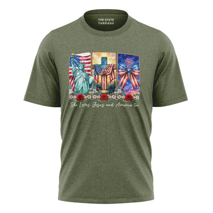 She Loves Jesus and America Too Faith Shirt