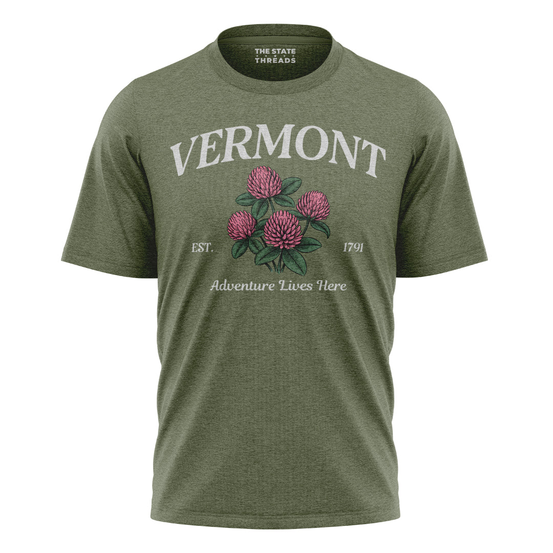 Vermont Red Clover State Flower Adventure Lives Here Shirt