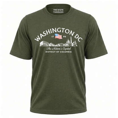 Washington DC Skyline American Flag Heritage Shirt