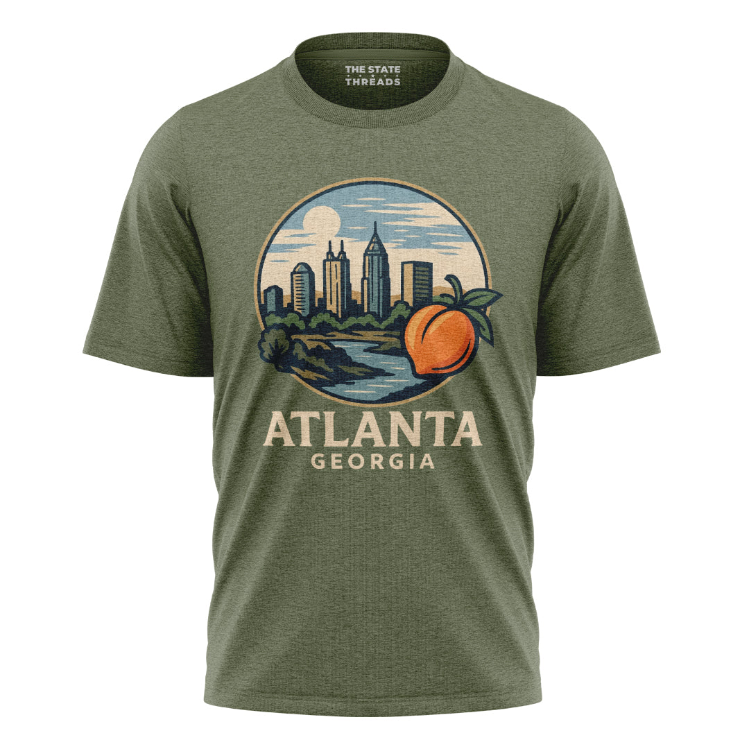 Atlanta Georgia Vintage Skyline Peach Southern Retro Shirt