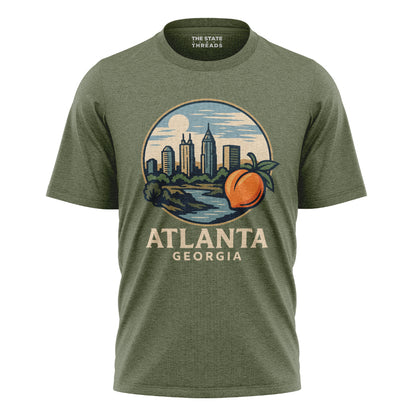 Atlanta Georgia Vintage Skyline Peach Southern Retro Shirt