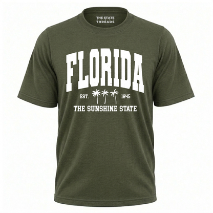 Florida The Sunshine State Vintage Palm Trees Varsity Shirt