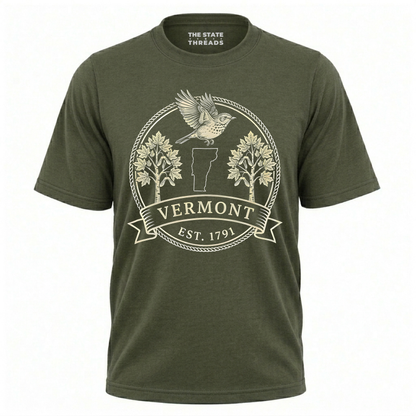 Vermont Hermit Thrush Sugar Maple State Emblem Shirt