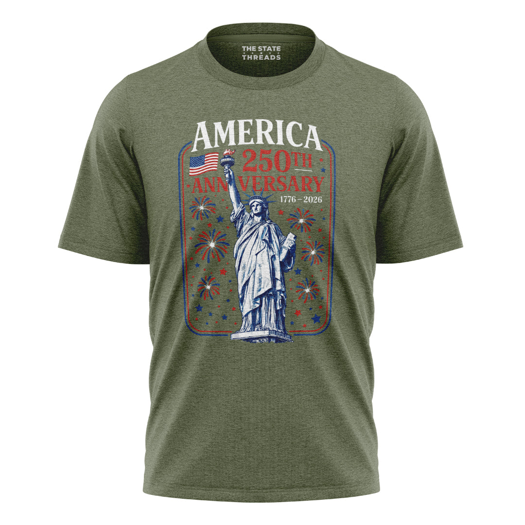 America 250 Statue Fireworks Shirt