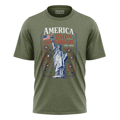 America 250 Statue Fireworks Shirt
