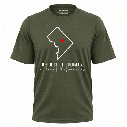 District of Columbia State Outline My Home Full of Memories Shirt