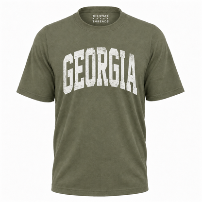 Georgia Bold Distressed Varsity State Pride Shirt