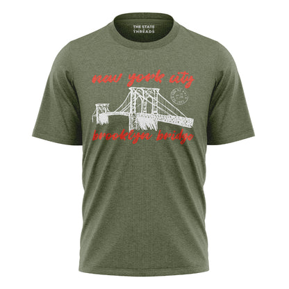 New York City Brooklyn Bridge Vintage Postcard Shirt