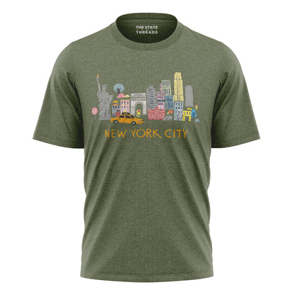 New York City Landmarks Illustrated Souvenir Shirt