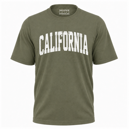 California Vintage Distressed Lettering State Pride Shirt