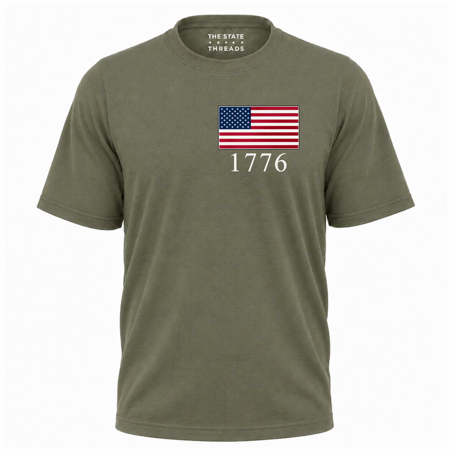 America Embroidered USA Flag 1776 Patriotic Shirt