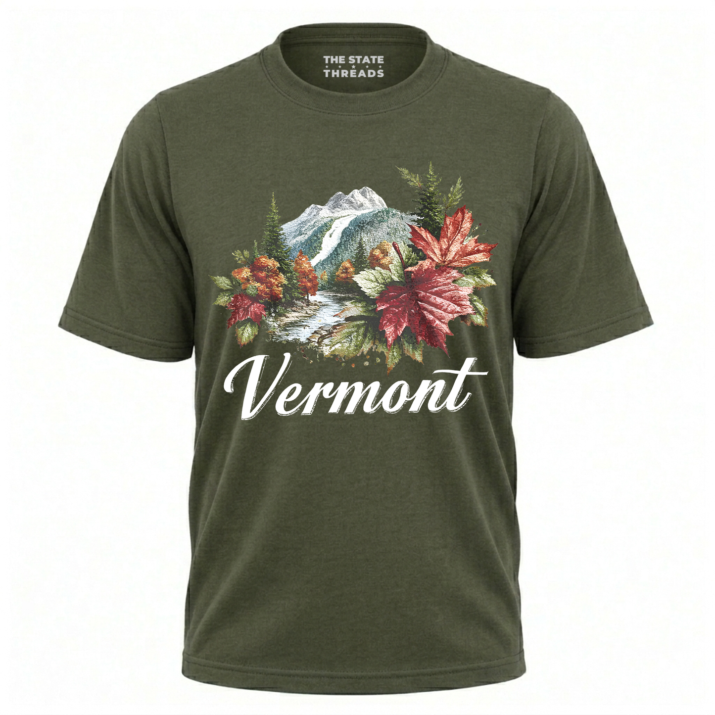 Vermont Autumn Leaves Scenic Mountains Forest Vintage Shirt