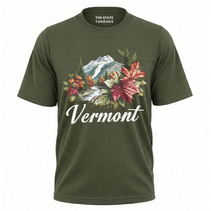 Vermont Autumn Leaves Scenic Mountains Forest Vintage Shirt