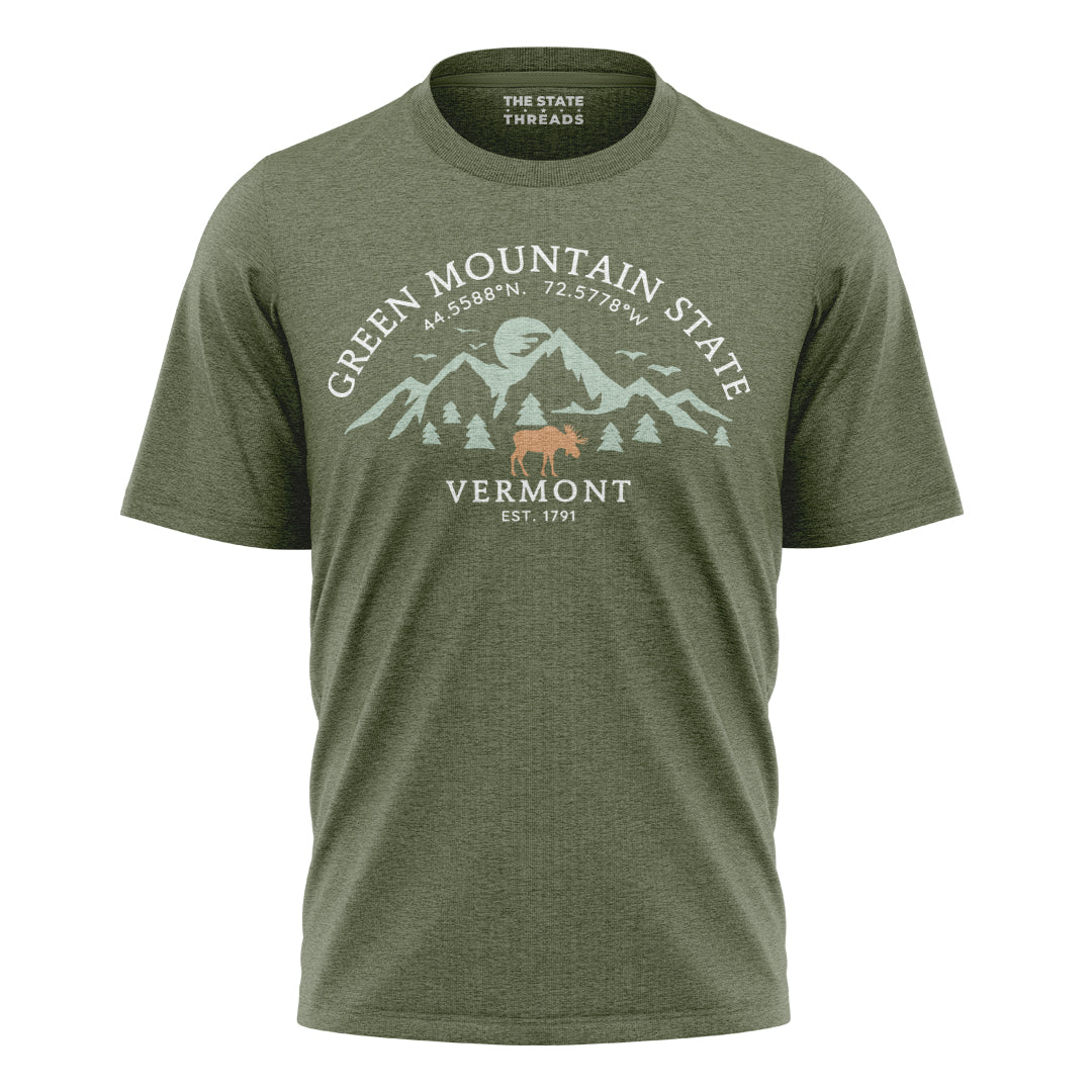 Vermont Green Mountain State Moose Outdoor Adventure Shirt