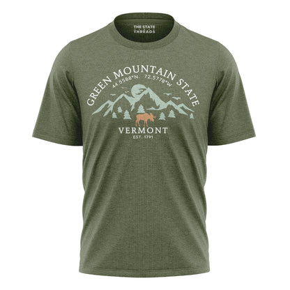 Vermont Green Mountain State Moose Outdoor Adventure Shirt