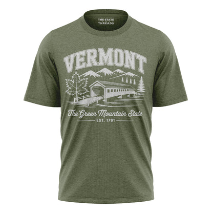Vermont Green Mountain State Covered Bridge Vintage Shirt