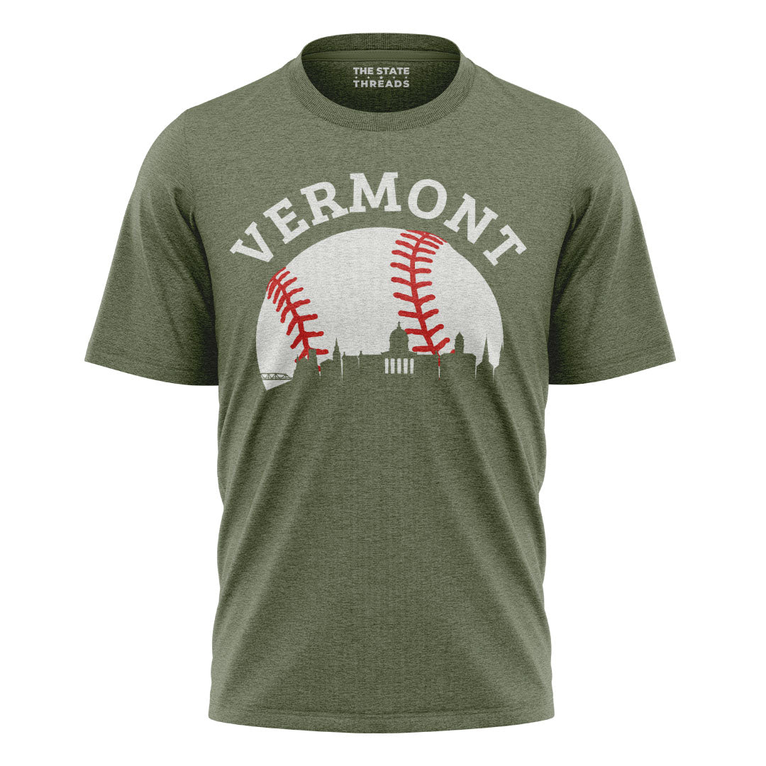 Vermont Baseball City Skyline Sports Fan Shirt