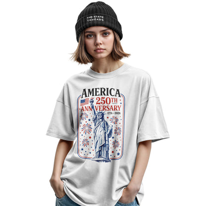 America 250 Statue Fireworks Shirt